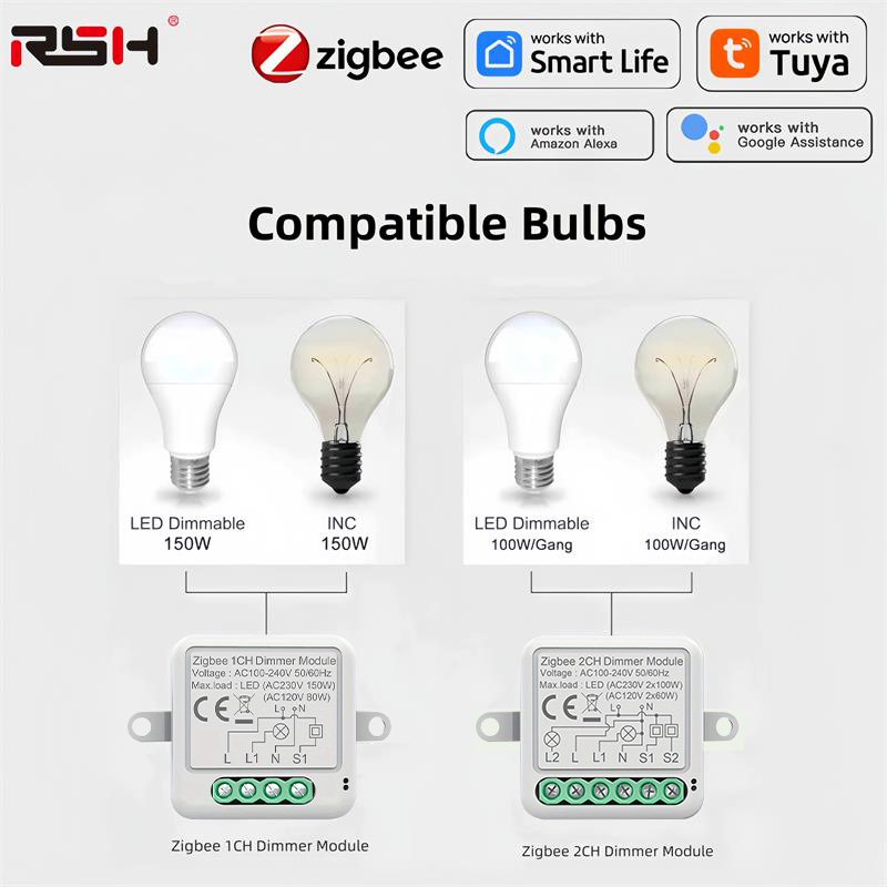 Smart Home Hub 2 - Zigbee Tuya modul sakelar peredup cerdas,