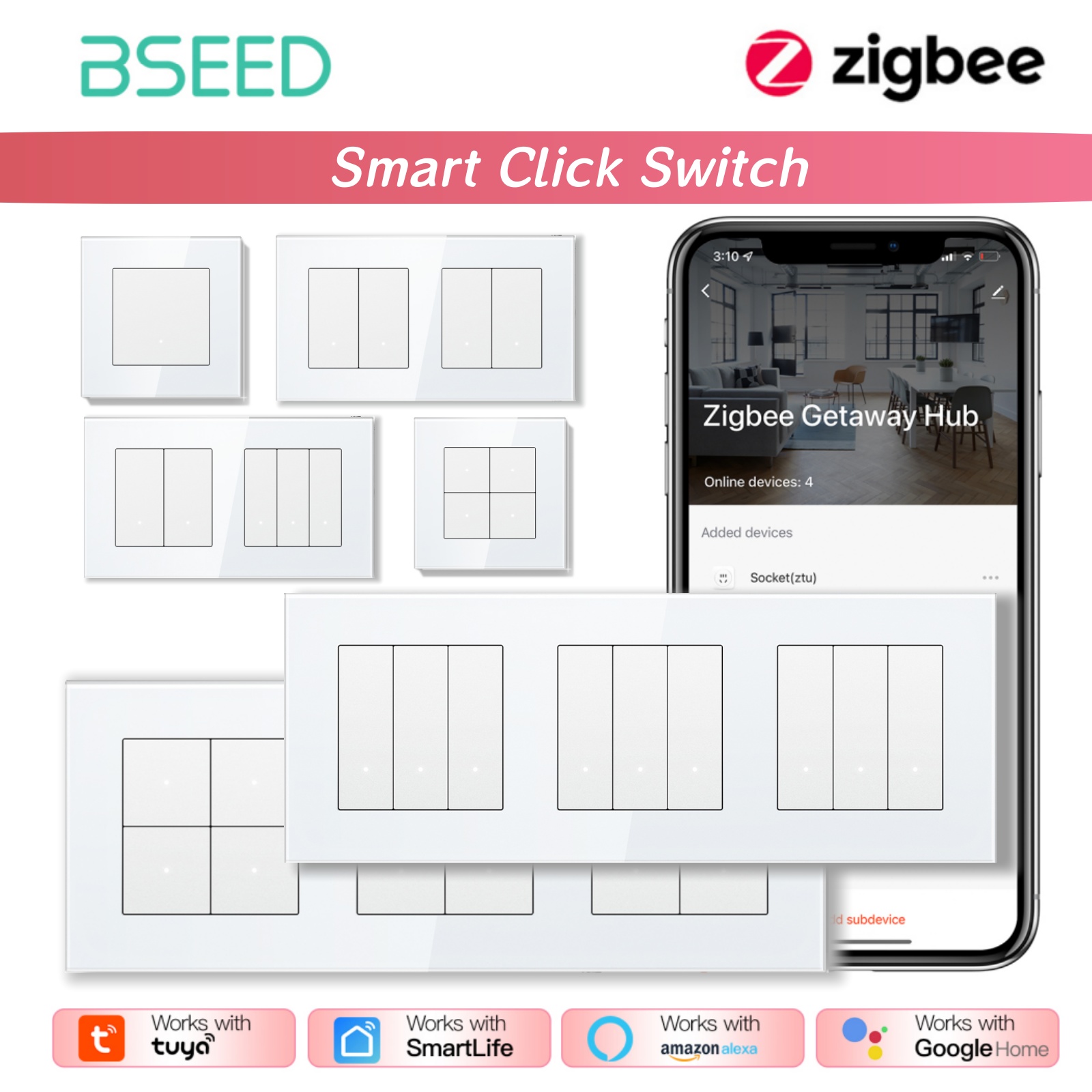 Smart Home Yellow - BSEED ZigBee Click Switches Seri Sakelar