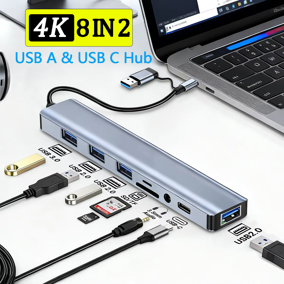 Smart Home Hub 2 - 8 in 2 USB C Hub