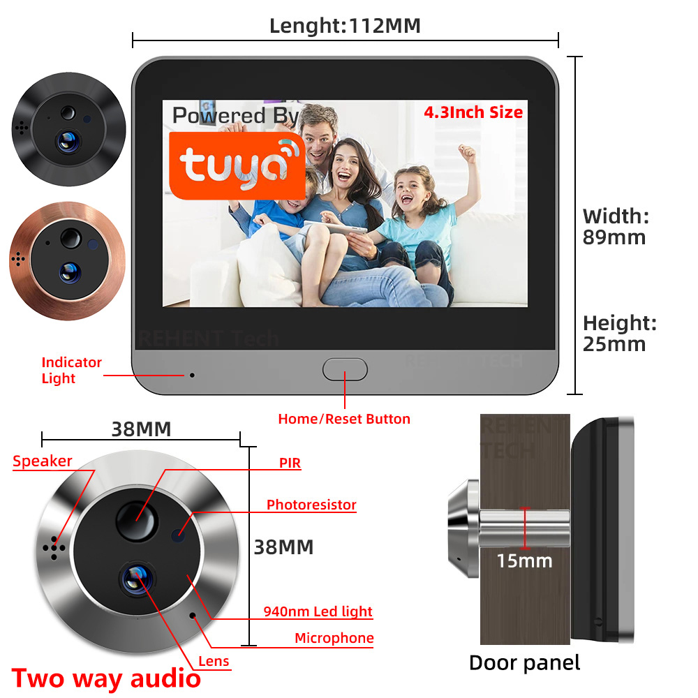 Smart Home Wiser - Kamera Pintu Digital WiFi Mini 3MP