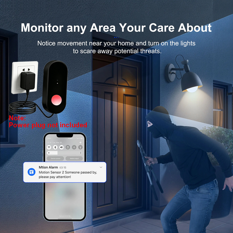 Sensor Gerak PIR WiFi Tuya, De - Smart Home Wiser ulasan dan harga