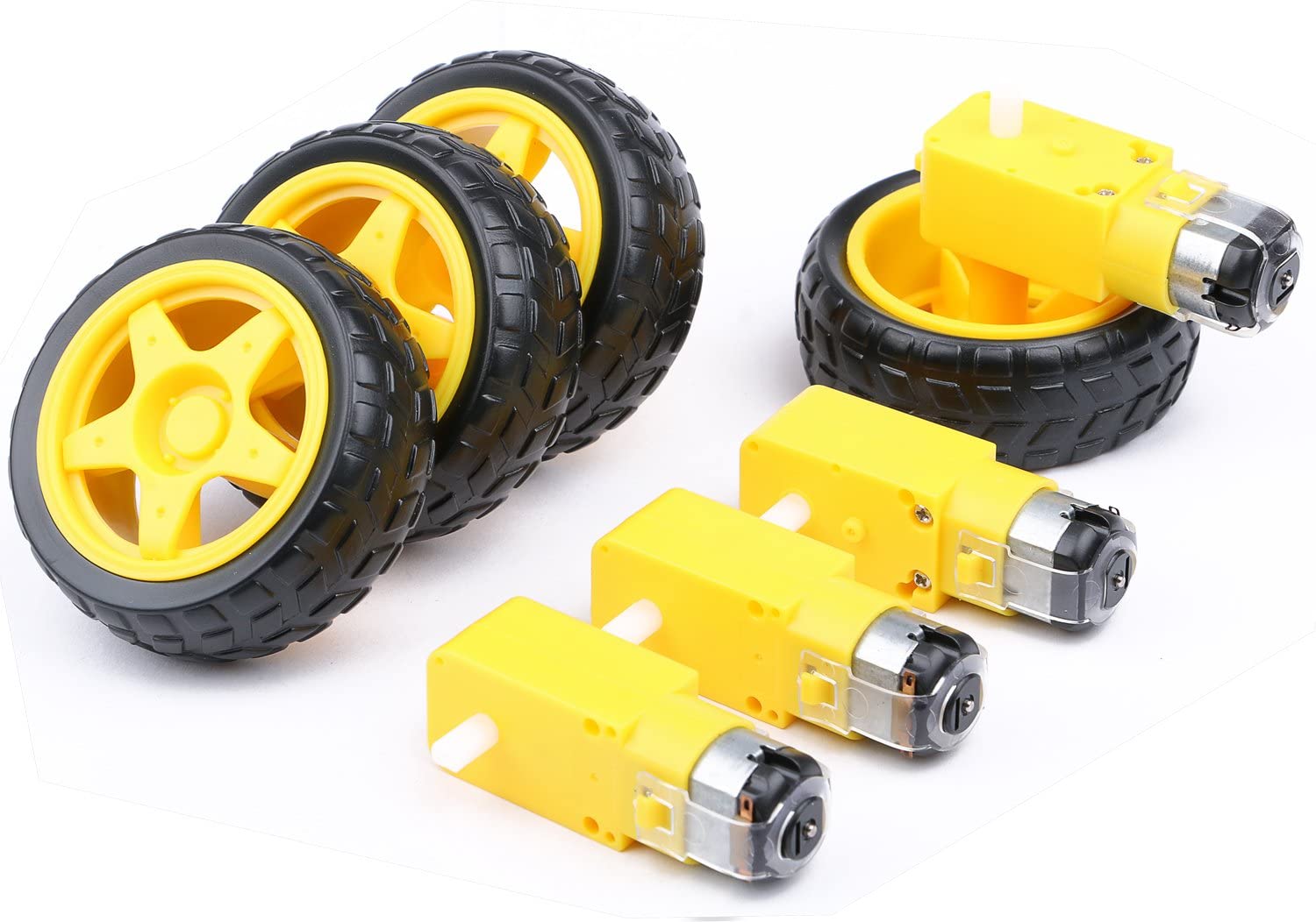 4 Buah Motor Listrik DC + Roda - Smart Home Yellow ulasan dan harga
