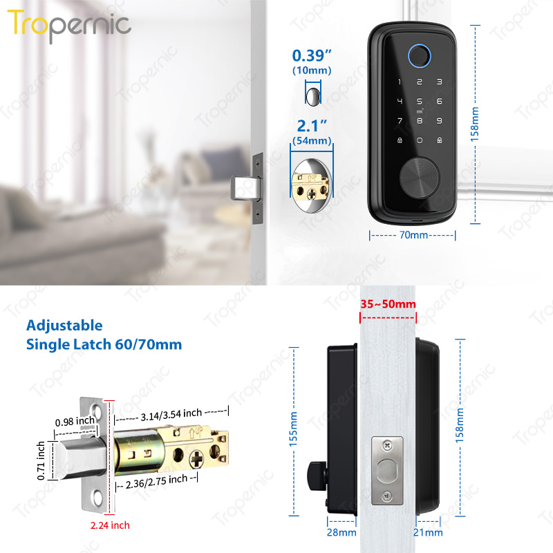 Zigbee Tuya kunci gerendel pin - Smart Home Door Lock ulasan dan harga